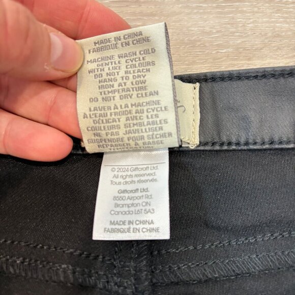 Charlie Paige Black Faux Leather Slim Fit Cotton Pants sz S - Picture 3 of 10